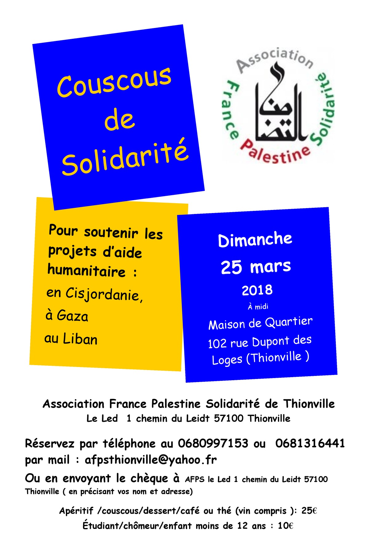 Affiche du repas solidaire de Thionville